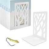 Mgood Sujetalibros Sujeta Libros Estanteria Originales Sujeta Libro Apoya Decorativos Soporte Libros Aguanta Separador de Libros Organizador para Casa Oficina Escuela(1 Pare Blanco, 9x12x16cm)