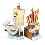 Sujetalibros One Piece Manga - One Piece Figura Barco como Soporte Libros Manga, Anime o Comics | Decoracion hogar | Merchandising Oficial | Regalos para Fans (2 Organizador de Libros)