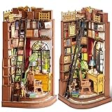 Rolife Book Nook Kit Casas Miniaturas para Montar Silent Corner Study Puzzle Madera 3D Adultos con Luces Decoracion Hogar Libro Maquetas para Construir Adultos Regalo para Profesora Madre Niños