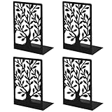 Sujetalibros - Sujeta Libros Estanteria 2 Pares de Sujetalibros Estanteria metálicos Antideslizantes Organizador Invisible para Libros Gruesos Adecuado para el hogar Oficina y escuelas (Negro)